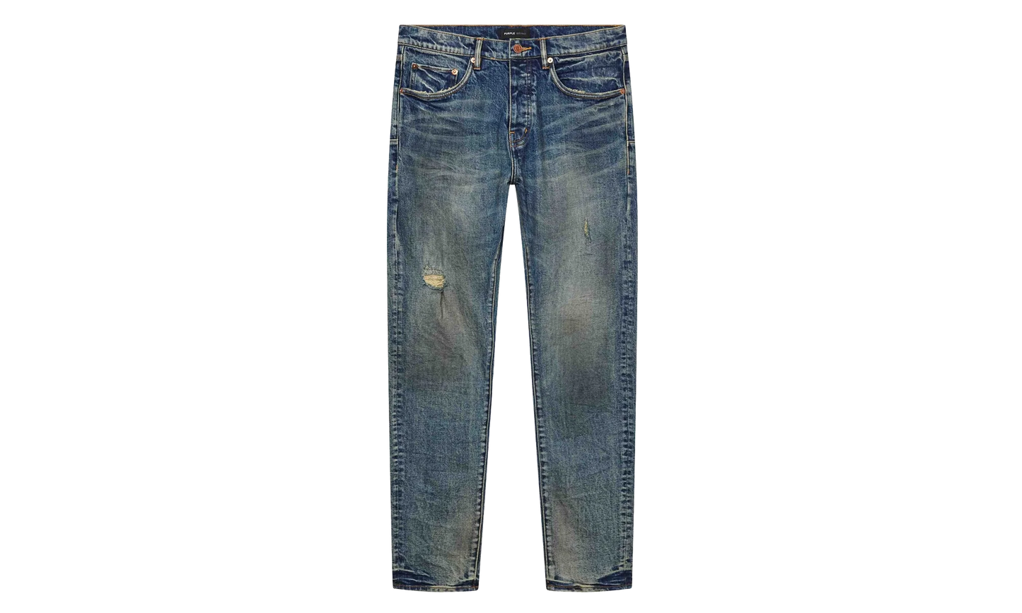 Vintage Mechanic Dirty Skinny Fit Jeans "Mid Indigo" P001 MDMD225
