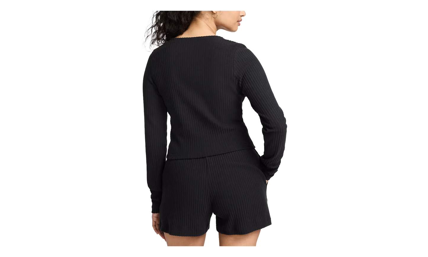 Sportswear Chill Rib Slim Full Zip Cardigan WMNS "Black / Black" FN3682 010