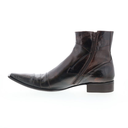Astton Winnebago 2124 Mens Brown Leather Zipper Casual Dress Boots