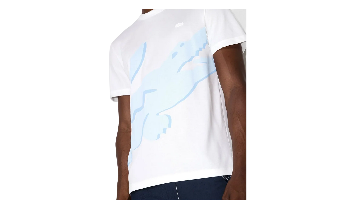 Crocodile Print Organic Cotton T-Shirt "White" TH2604 001