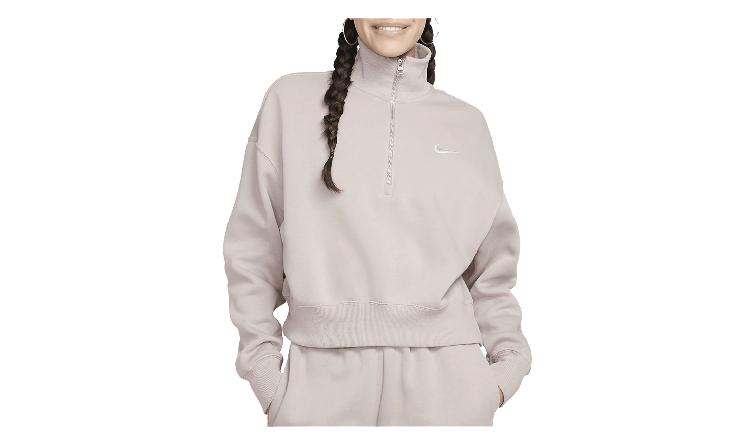 Sportswear Phoenix Fleece Oversized 1/2 Zip Sweatshirt WMNS "Diffused Taupe / Sail" DQ5767 272