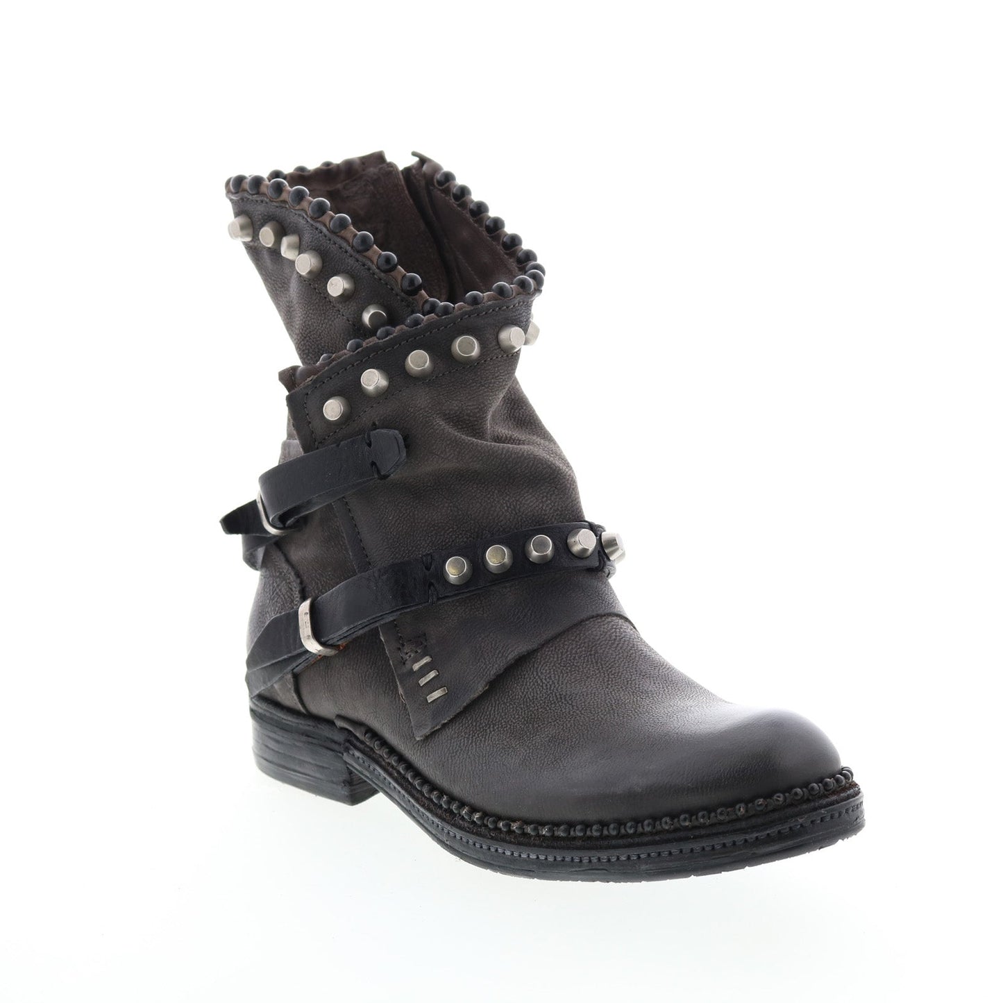 Vianne 250202-102 Womens Gray Leather Hook & Loop Casual Dress Boots