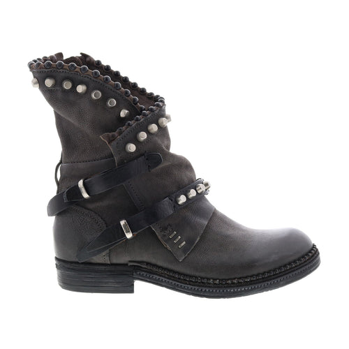 Vianne 250202-102 Womens Gray Leather Hook & Loop Casual Dress Boots
