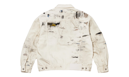 MM6 Maison Margiela Distressed Selvedge Denim Trucker Jacket "SS26 - Beige" SU27185