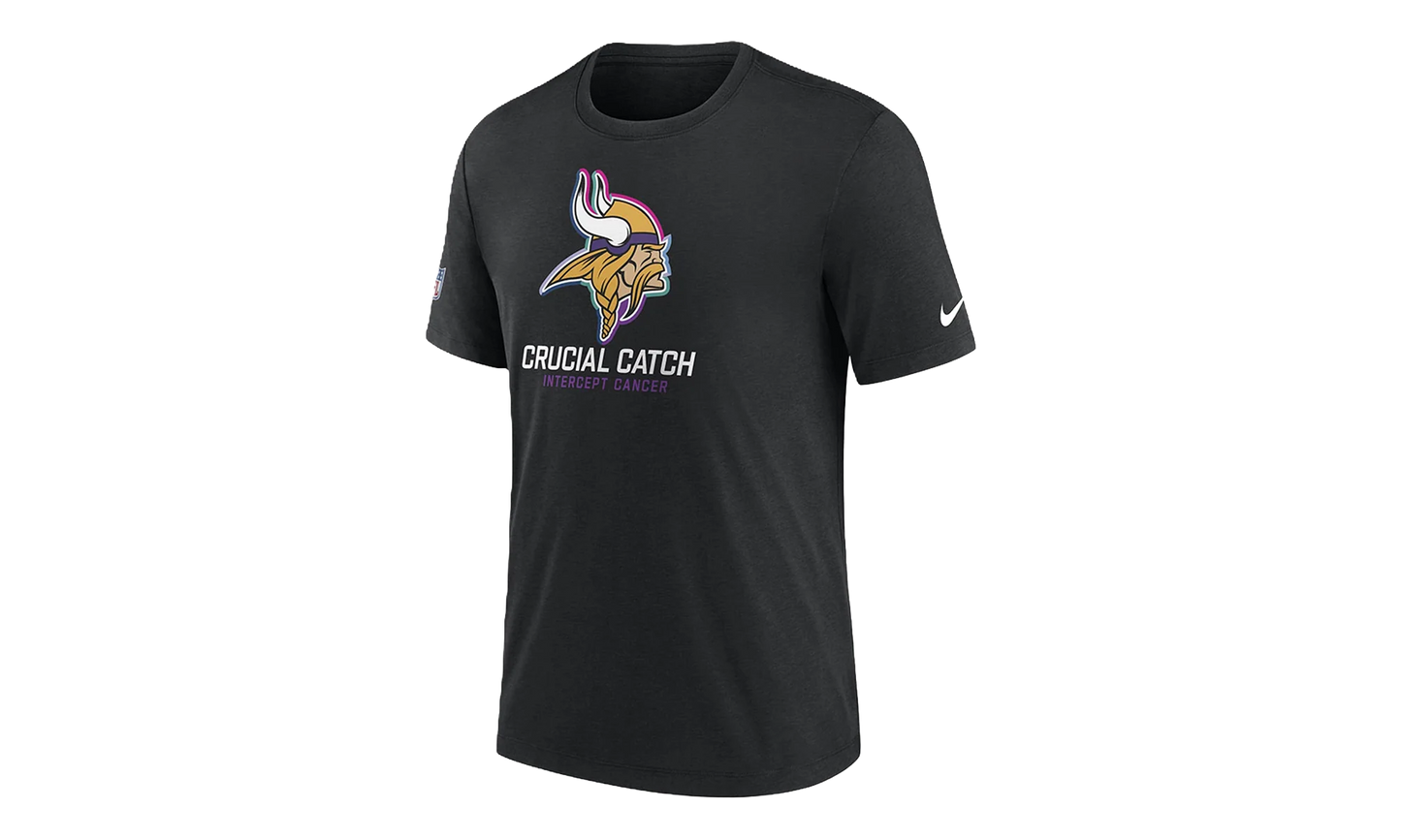 NFL Minnesota Vikings 2024 Crucial Catch T-Shirt "Black" 02G3 00A ZUK GXZ