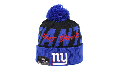 New York Giants Cuffed Knit Pom Beanie "Black / Blue" 60268805