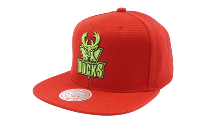 NBA Hardwood Classics Reverse Candy Apple Snapback Cap "Milwaukee Bucks - Red" 6HSSMM21056 MBURED1