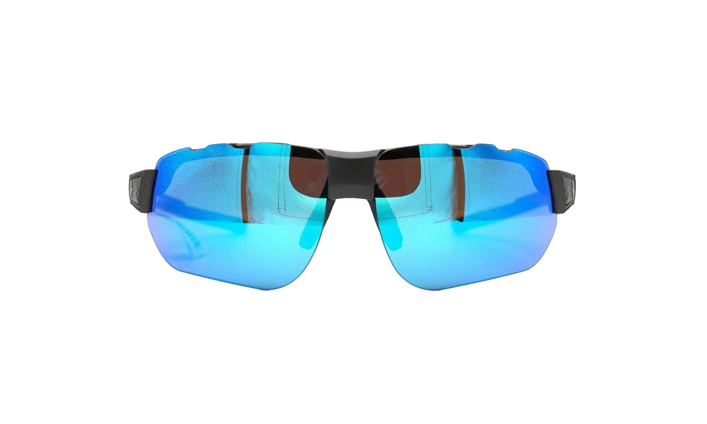 Conquer Sunglasses "Gray Blue Mirror - Satin Carbon / Black Rubber" 8600132 060161