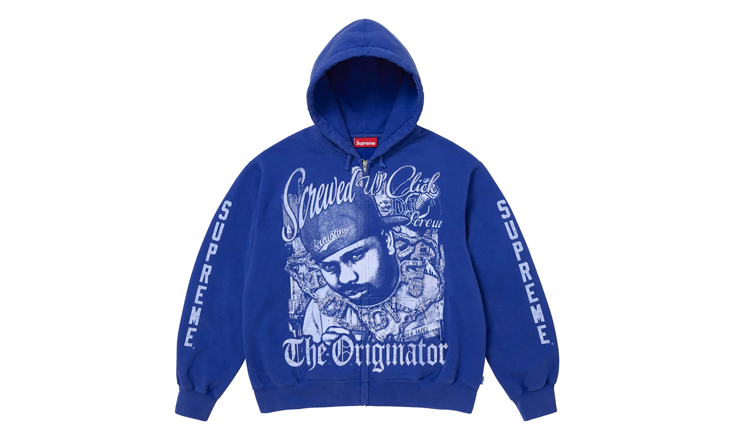 DJ Screw Zip Up Hooded Sweatshirt "SS26 - Royal" SU27356