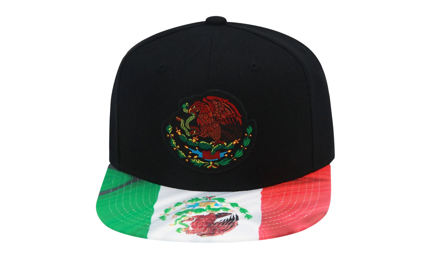 Branded Flag 2 Tone Snapback Cap "Mexican Flag - Black / Green" 6HSSTD17412 MNNBKGN