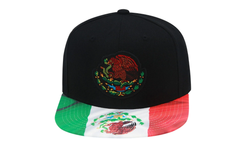 Branded Flag 2 Tone Snapback Cap "Mexican Flag - Black / Green" 6HSSTD17412 MNNBKGN