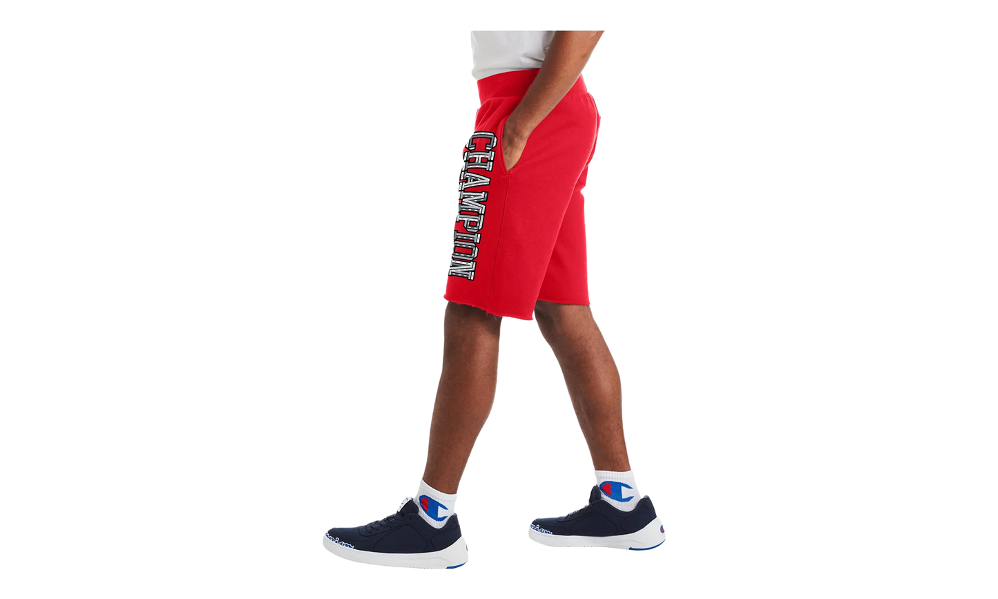 C-Life 10" Reverse Weave Cutoff 3-D Logo Shorts "Red" 89597 586528 040