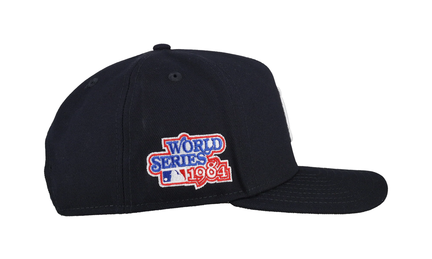 9FIFTY Detroit Tigers 1984 Team Color A Frame Snapback Hat "Black (Grey Brim)" NE473
