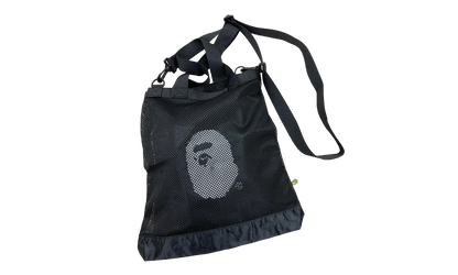 A Bathing Ape 'Ape Head' Mesh Bag "Black" RA 1002