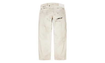 MM6 Maison Margiela Distressed Loose Fit Selvedge Jean "SS26 - Beige" SU27183