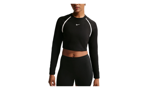 Sportswear Tight Long-Sleeve Cropped Top WMNS "Black / Black / Chalk / Chalk" IF0338 010