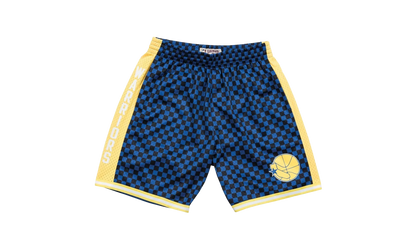 NBA Checked Swingman Shorts "Golden State Warriors - Blue" BA3A4I GSW B N0C