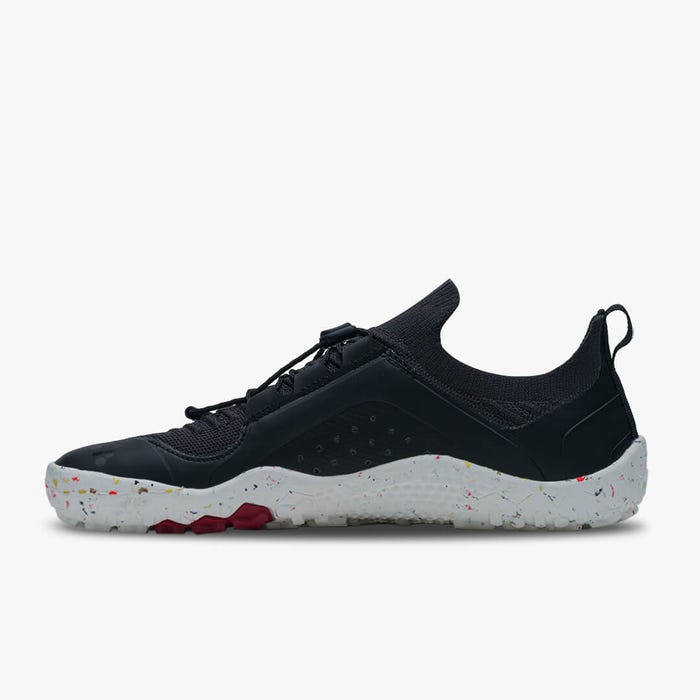 Vivobarefoot Men's Primus Trail Knit FG in Obsidian White