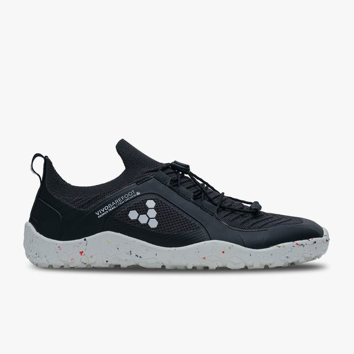 Vivobarefoot Men's Primus Trail Knit FG in Obsidian White