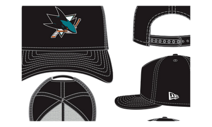 9FIFTY San Jose Sharks NHL A Frame Snapback Hat "Black" NE369