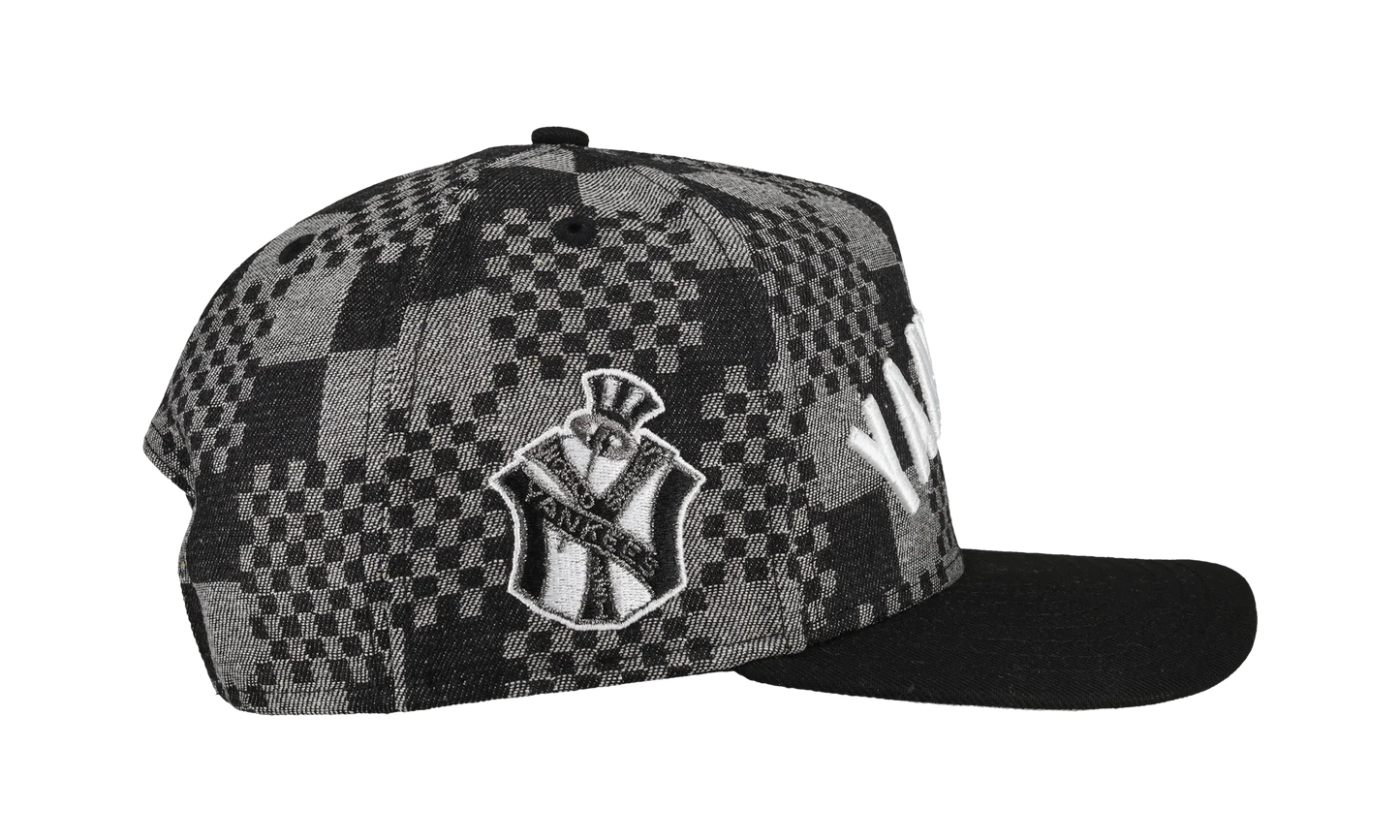 9FIFTY New York Yankees 1951 Checkered A Frame Snapback Hat "Black / Grey (Back Denim)" NE479
