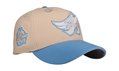 59FIFTY Anaheim Angels 40th Anniversary Trippy Metallic Fitted Hat "Light Peach / Light Blue" NE412