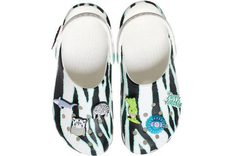 Classic Clog Ron English Party Animals Zebra White