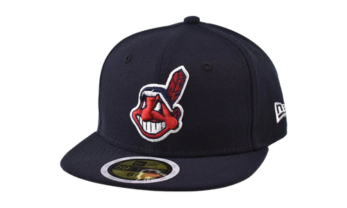 59FIFTY Cleveland Indians Chief Wahoo Fitted Hat "Navy" 70360246