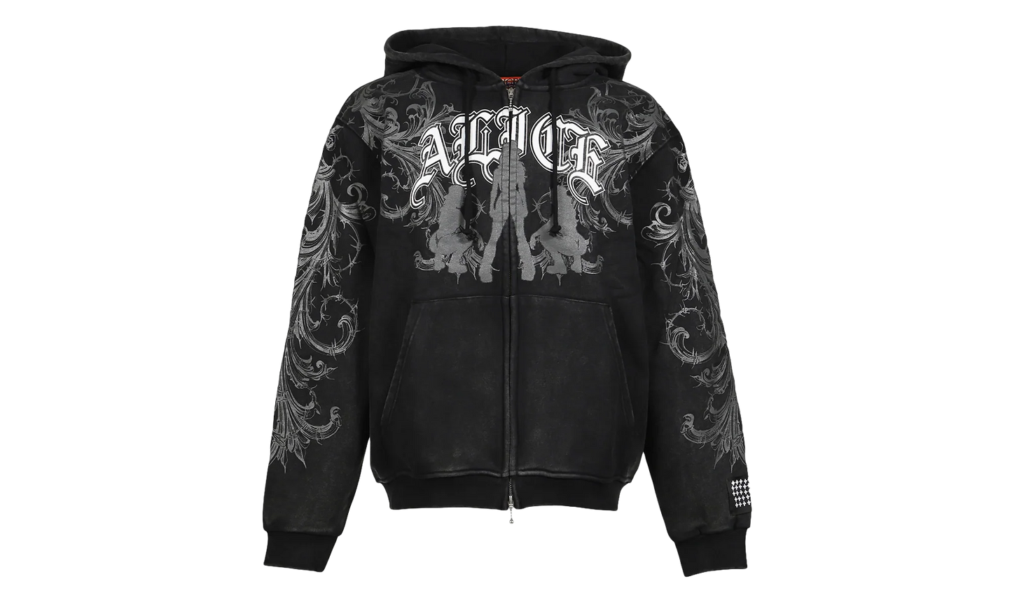 Alice Hollywood Graphic Zip Hoodie "Black" MAH25FL001