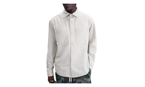 SB Long-Sleeve Woven Skate Top "Light Bone / White" FV7345 072