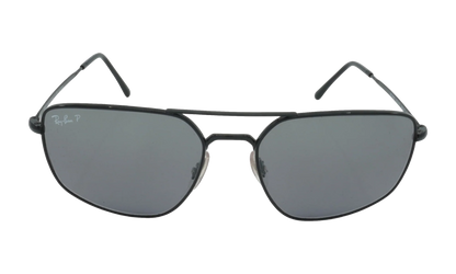 SQUARE POLARIZED SUNGLASSES "POLISHED BLACK" RB3666-002-K3_56