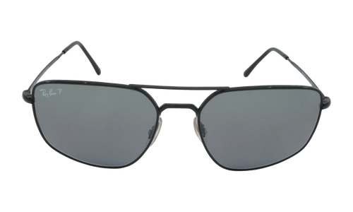 SQUARE POLARIZED SUNGLASSES "POLISHED BLACK" RB3666-002-K3_56