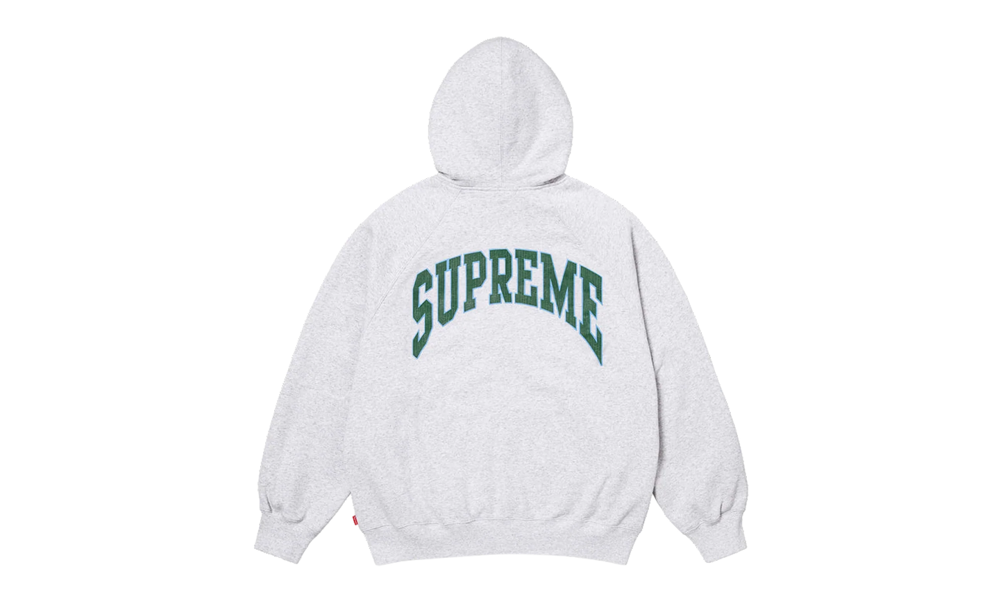 Cracked Raglan Zip Up Hooded Sweatshirt "SS26 - Grey" SU27506