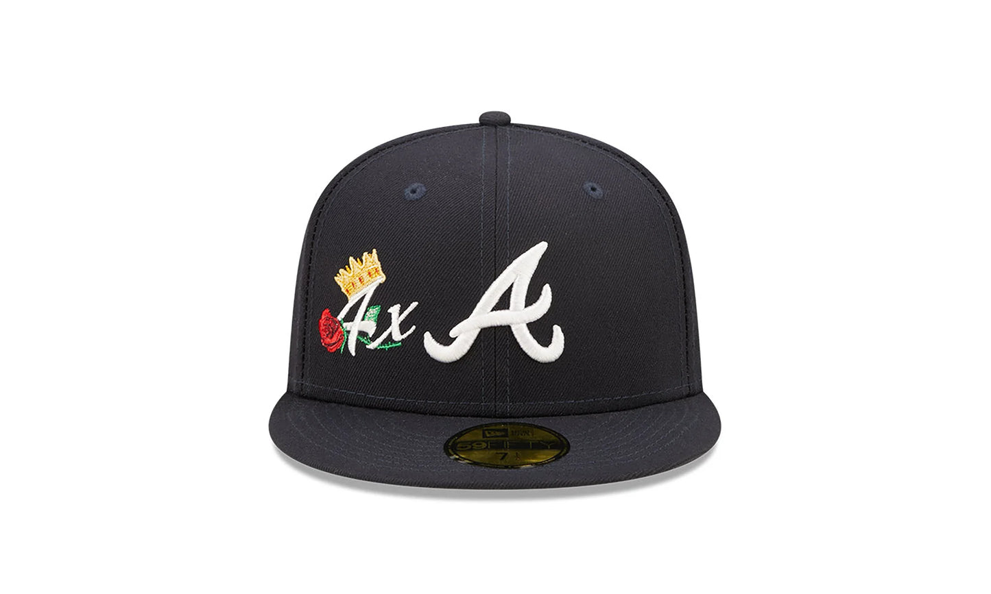 59Fifty MLB Atlanta Braves Crown 3X Champs Fitted Hat "Navy" 60243476