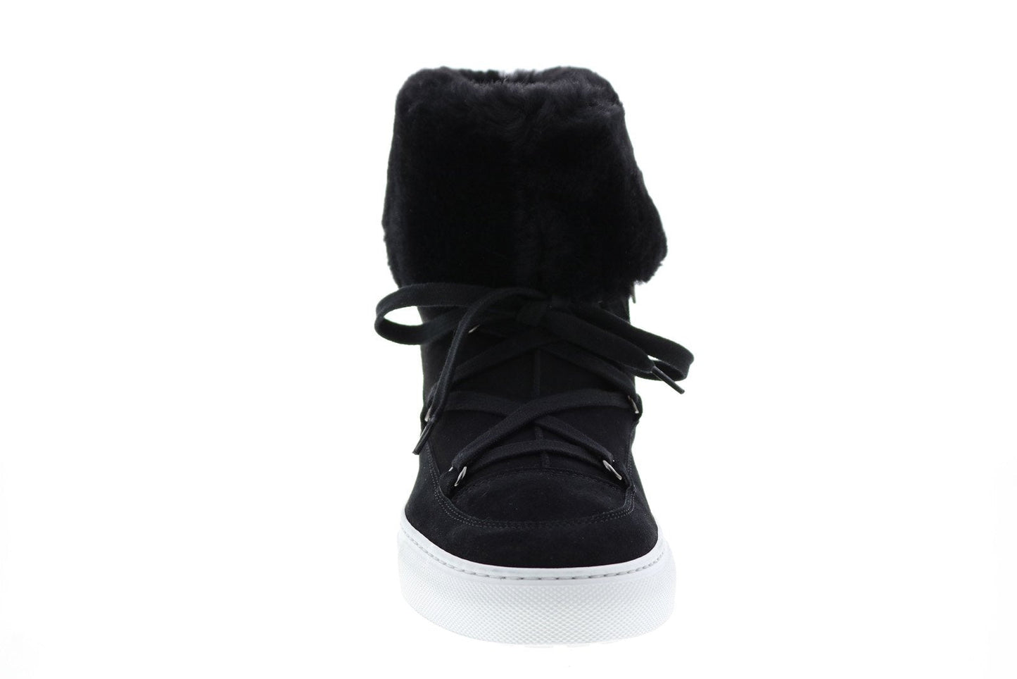 Aquatalia Valarie Suede Shearling Womens Black Suede Zip Laced Boots