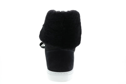 Aquatalia Valarie Suede Shearling Womens Black Suede Zip Laced Boots