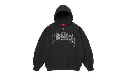 Cracked Raglan Zip Up Hooded Sweatshirt "SS26 - Black" SU27504