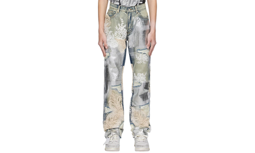 Metal Lace Jeans "Sky" 232389M186003