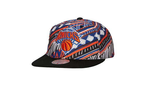 NBA Game Day Pattern Deadstock Snapback Cap "New York Knicks - Black / Black" HMUS5561 NYKYYPPPBKBK
