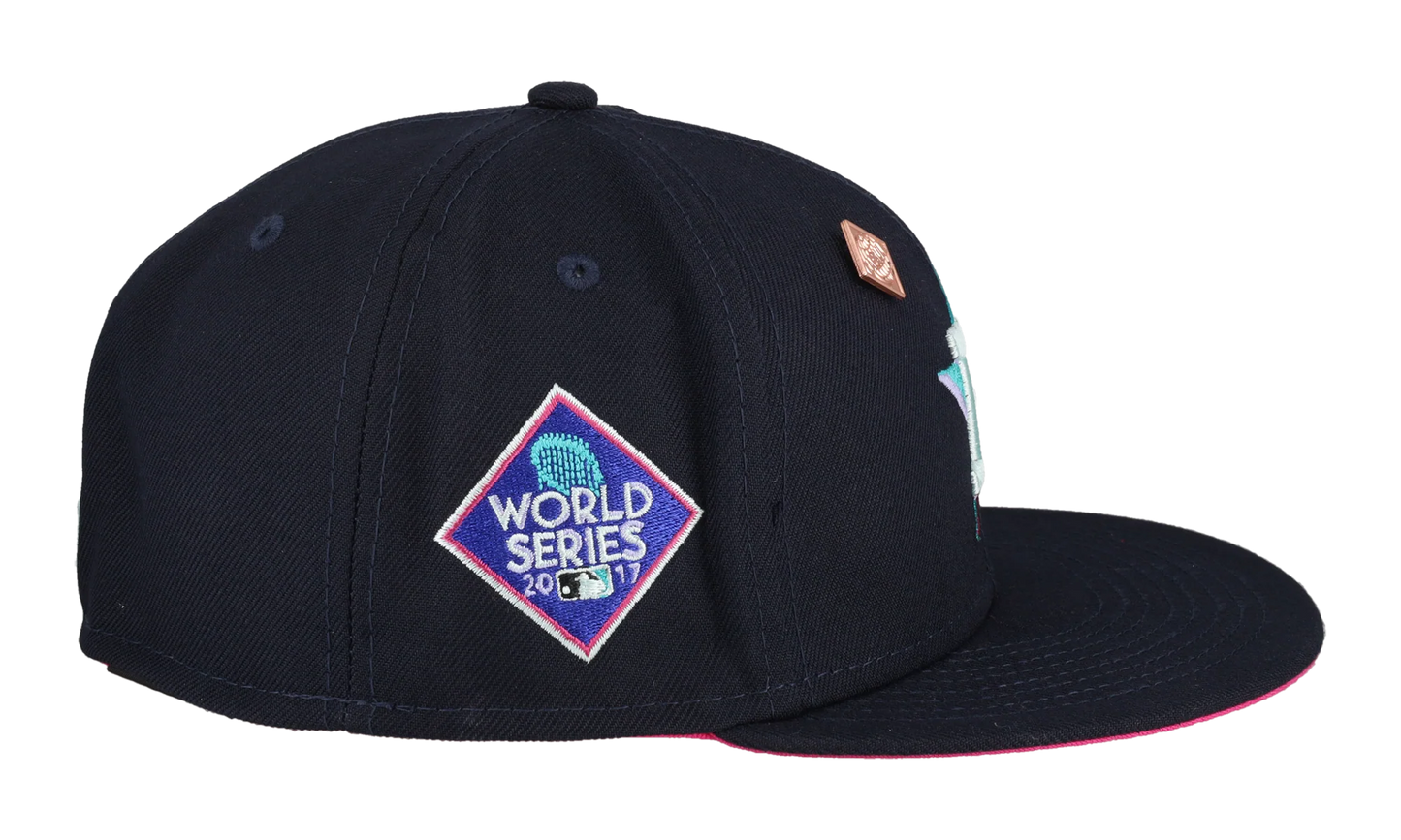 59FIFTY Houston Astros 2017 World Series Polar Lights Fitted Hat "Navy / Pink" 123451290476