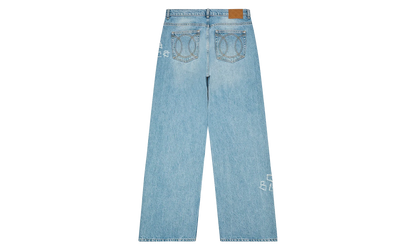 Graffiti Distressed Denim Jeans "Blue" MS25 TR 274 01