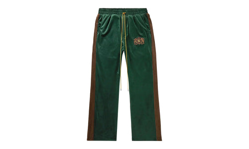 Crest-Embroided Velvet Track Pants "Green" 00537 10005RCEVTP GREE