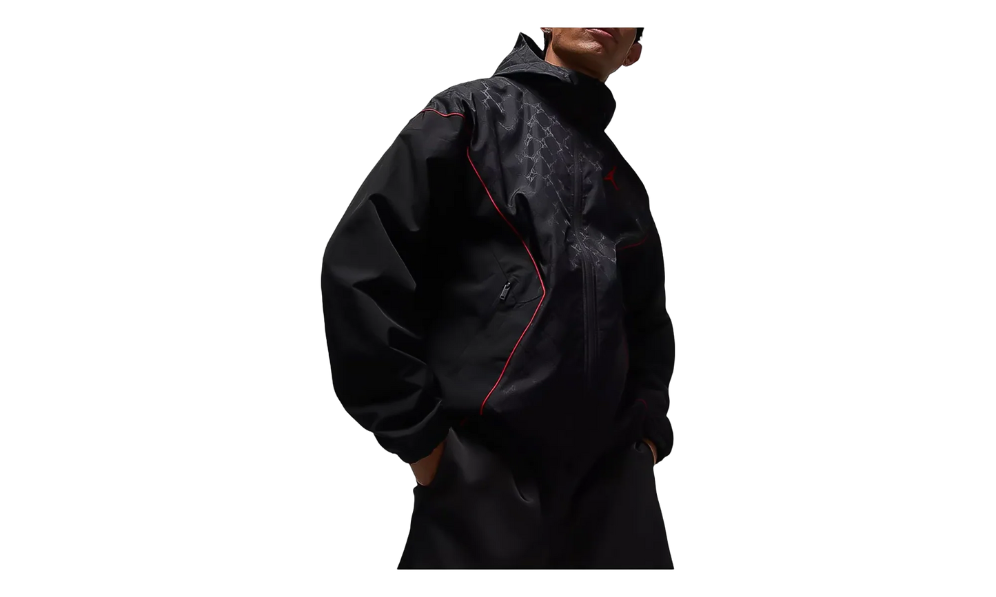 Jordan Brooklyn Hooded Draft Jacket "Black / Gym Red" HV0554 010