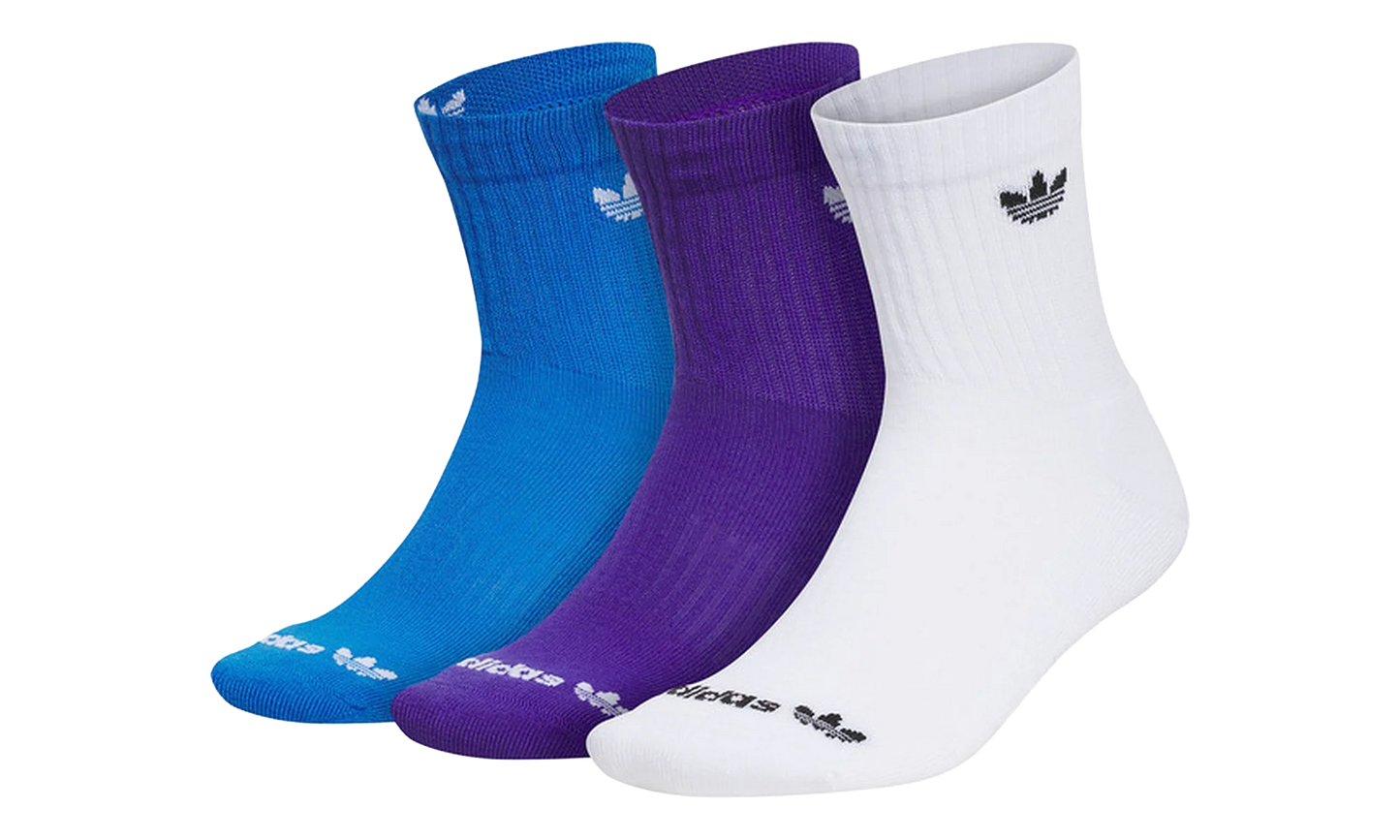 Originals High Quarter Trefoil Socks (3 Pack) "Purple / White / Blue" IU9033C