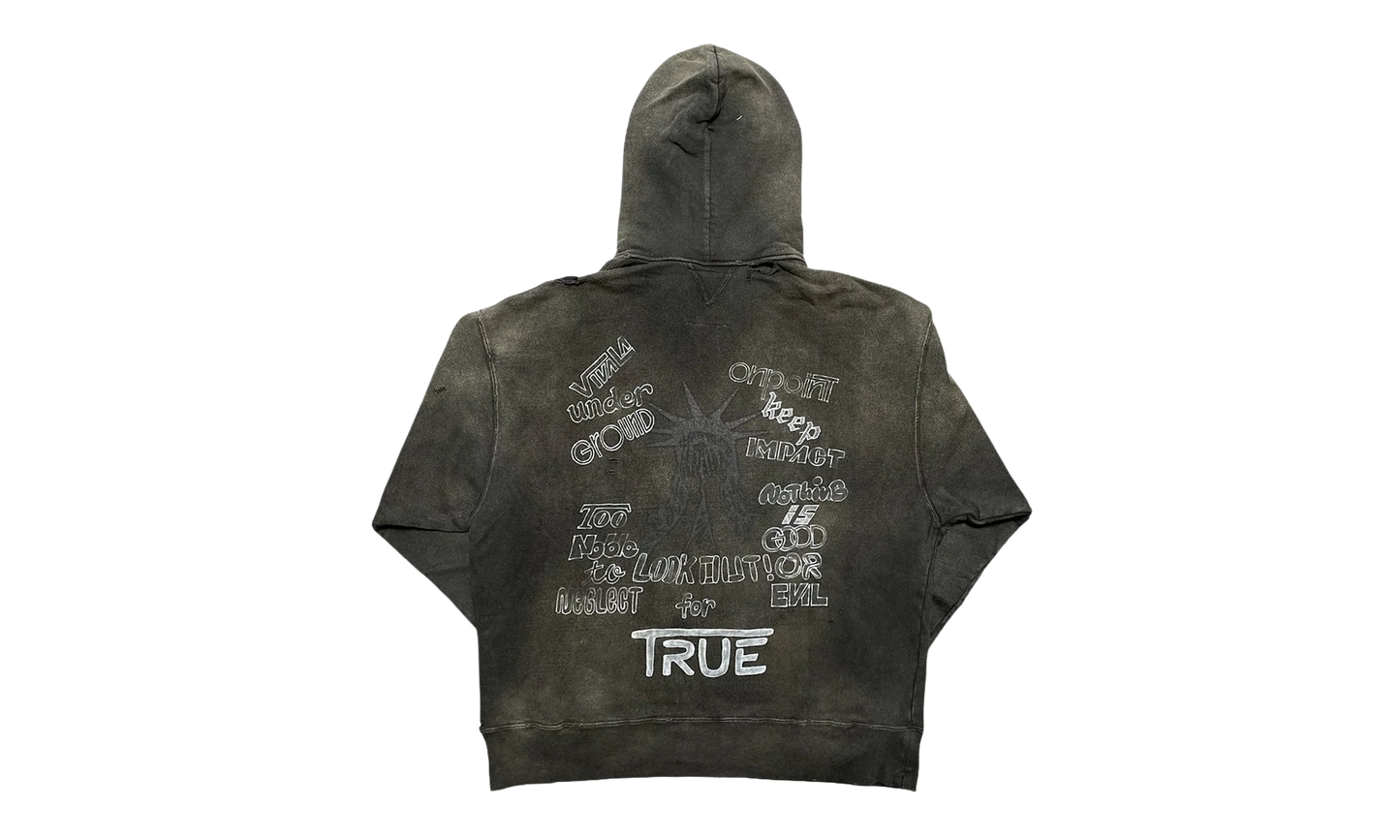 Distressed Hoodie "Black" A09HD551 BLAC