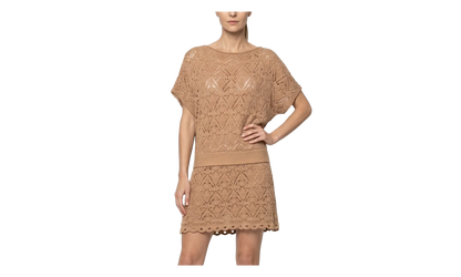 Poncho Style Crochet Laced Mini Dress WMNS "Dark Sand" AF4R0005KD780AG