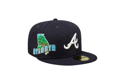 Atlanta Braves Stateview 59FIFTY Fitted Cap "Navy" 60296534