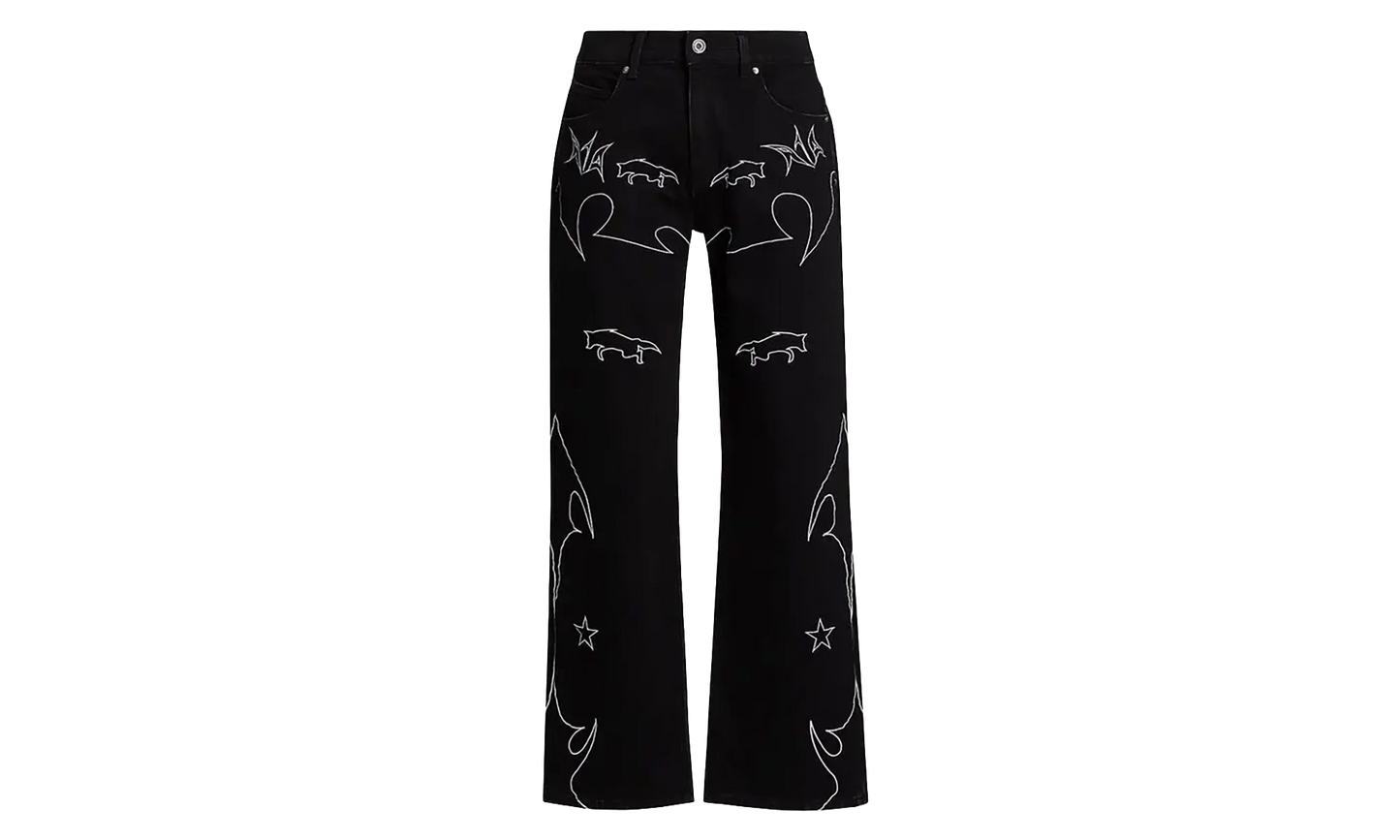 Jonas Western Wide-Leg Jeans "Black / White" MF24D842 B1327BKWTW