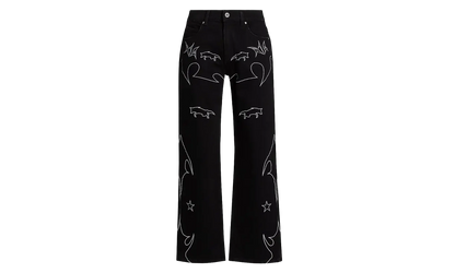 Jonas Western Wide-Leg Jeans "Black / White" MF24D842 B1327BKWTW