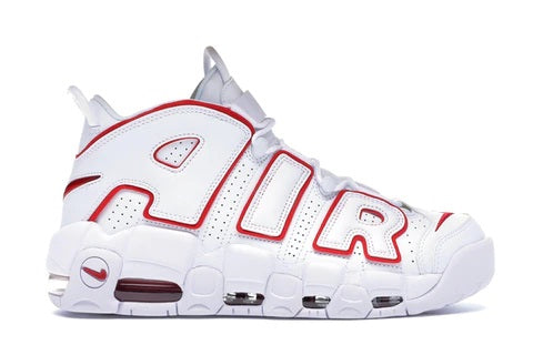 More Uptempo White Varsity Red Outline (2018/2021)